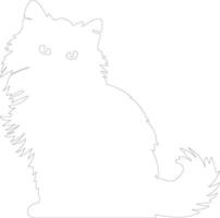 himalayan kleurpunt Perzisch kat schets silhouet vector
