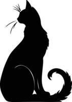 Egeïsch kat zwart silhouet vector