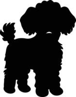 speelgoed- poedel zwart silhouet vector
