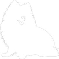 keeshond schets silhouet vector