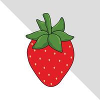 aardbei fruit illustratie 2d vlak grafisch vector