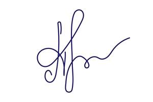 vector hand- getrokken nep handtekening steekproef. bewerkbare beroerte handtekening