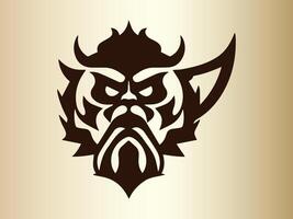 viking logo ontwerp icoon symbool vector illustratie. menselijk viking logo ontwerp sjabloon.