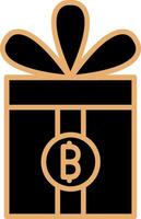 geschenk bitcoin vector icoon