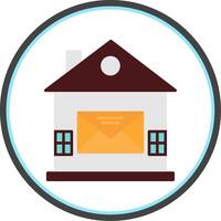 huis mail vlak cirkel icoon vector