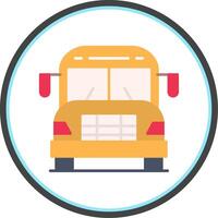 school- bus vlak cirkel icoon vector