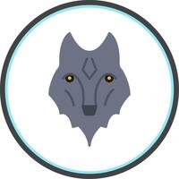 wolf vlak cirkel icoon vector