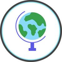 wereldbol vlak cirkel icoon vector