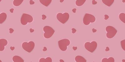 naadloos roos liefde patroon met harten. mooi papier besnoeiing hart Aan achtergrond. papercut illustratie voor kunstmatig Product Scherm, Valentijn dag omhulsel papier, presentatie, textiel, behang. vector