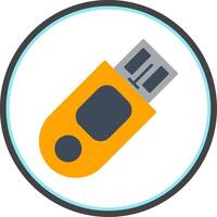 pendrive vlak cirkel icoon vector