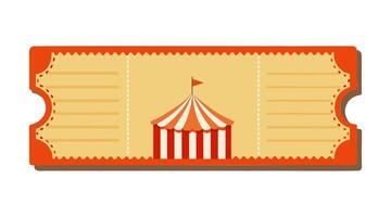 een circus tent met een rood en wit gestreept ticket vector