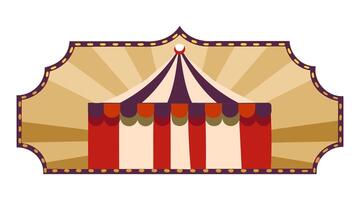 een circus tent met een zonnestraal achtergrond vector