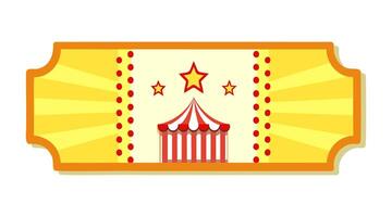 een circus ticket met een ster Aan top vector