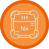 nihonium vlak cirkel veelkleurig ontwerp icoon vector
