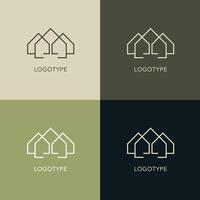 logo bouw bedrijf woon- complex vector