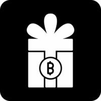 geschenk bitcoin vector icoon