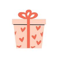 schattig roze geschenk doos vector illustratie voor valentijnsdag en moeder dag. vector illustratie geïsoleerd. kan gebruikt voor mam dag icoon Aan spandoek.