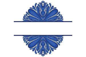 blauw ornament kader grens vector ontwerp voor decoratief element