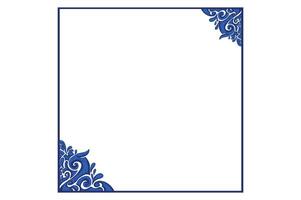 blauw ornament kader grens vector ontwerp voor decoratief element