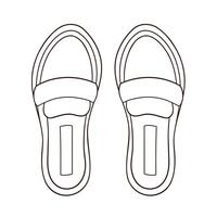 instappers schoenen, gewoontjes schoenen voor Mens en vrouw. lijn kunst stijl icoon, logo voor schoen op te slaan. vector illustratie geïsoleerd Aan een wit achtergrond.