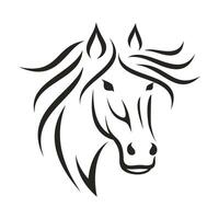 hand- getrokken paard hoofd logo vector sjabloon