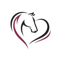 paard liefde logo ontwerp vector illustratie
