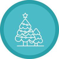 Kerstmis boom vlak cirkel veelkleurig ontwerp icoon vector