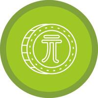 nieuw Taiwan dollar vlak cirkel veelkleurig ontwerp icoon vector