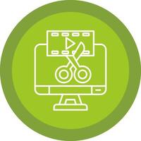 video editor vlak cirkel veelkleurig ontwerp icoon vector