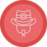cowboy hoed vlak cirkel veelkleurig ontwerp icoon vector