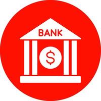 bank glyph cirkel icoon vector
