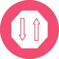 twee manier glyph cirkel icoon vector