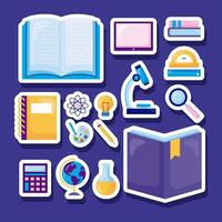 schoolstickers set vector