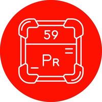 praseodymium lineair cirkel veelkleurig ontwerp icoon vector