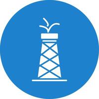 olie toren glyph cirkel icoon vector