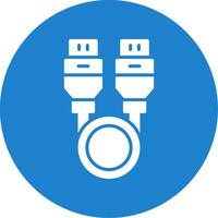 USB kabel glyph cirkel icoon vector