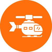 helikopter glyph cirkel icoon vector