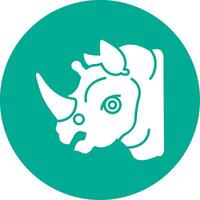 neushoorn glyph cirkel icoon vector