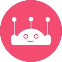 Chatbot glyph cirkel icoon vector