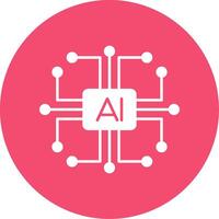 kunstmatig intelligentie- glyph cirkel icoon vector