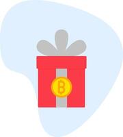 geschenk bitcoin vector icoon