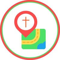kerk vlak cirkel uni icoon vector