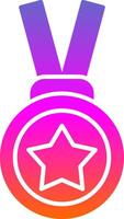 goud medaille glyph helling icoon vector