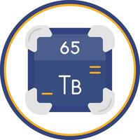 terbium vlak cirkel uni icoon vector