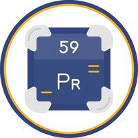 praseodymium vlak cirkel uni icoon vector