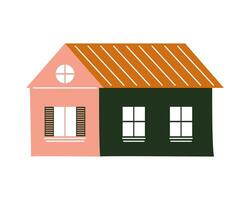 roze huis met windows vector design