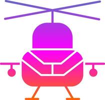 leger helikopter glyph helling icoon vector