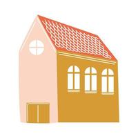roze en oranje huis geïsoleerd vectorontwerp vector