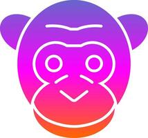 gorilla glyph helling icoon vector