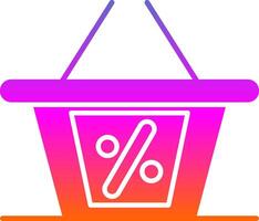 boodschappen doen mand glyph helling icoon vector